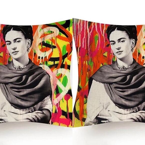 Frida Kahlo Graffiti Indoor/Outdoor Waterproof Pillow Cover - Picture 2 of 2